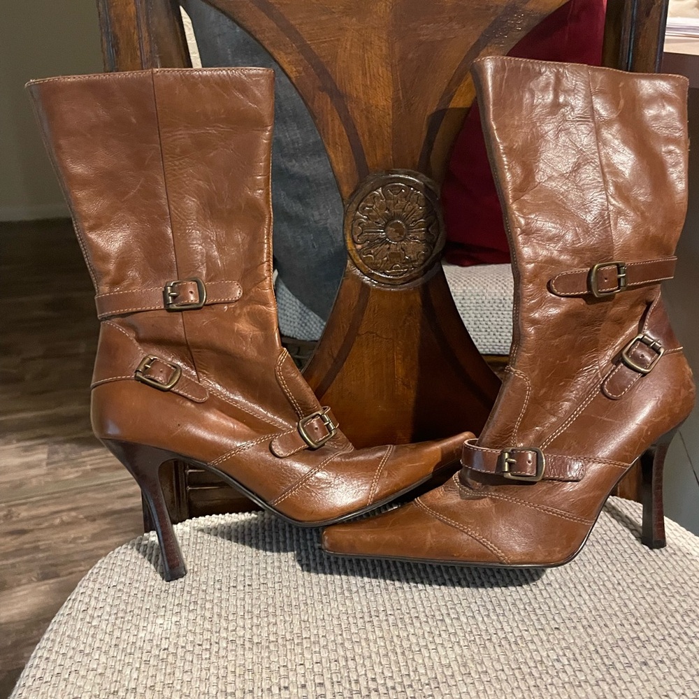 Carlos by Carlos Santana Tan Heeled Boots